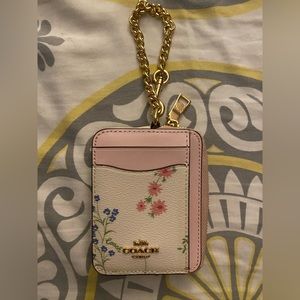 COACH floral card holder wallet